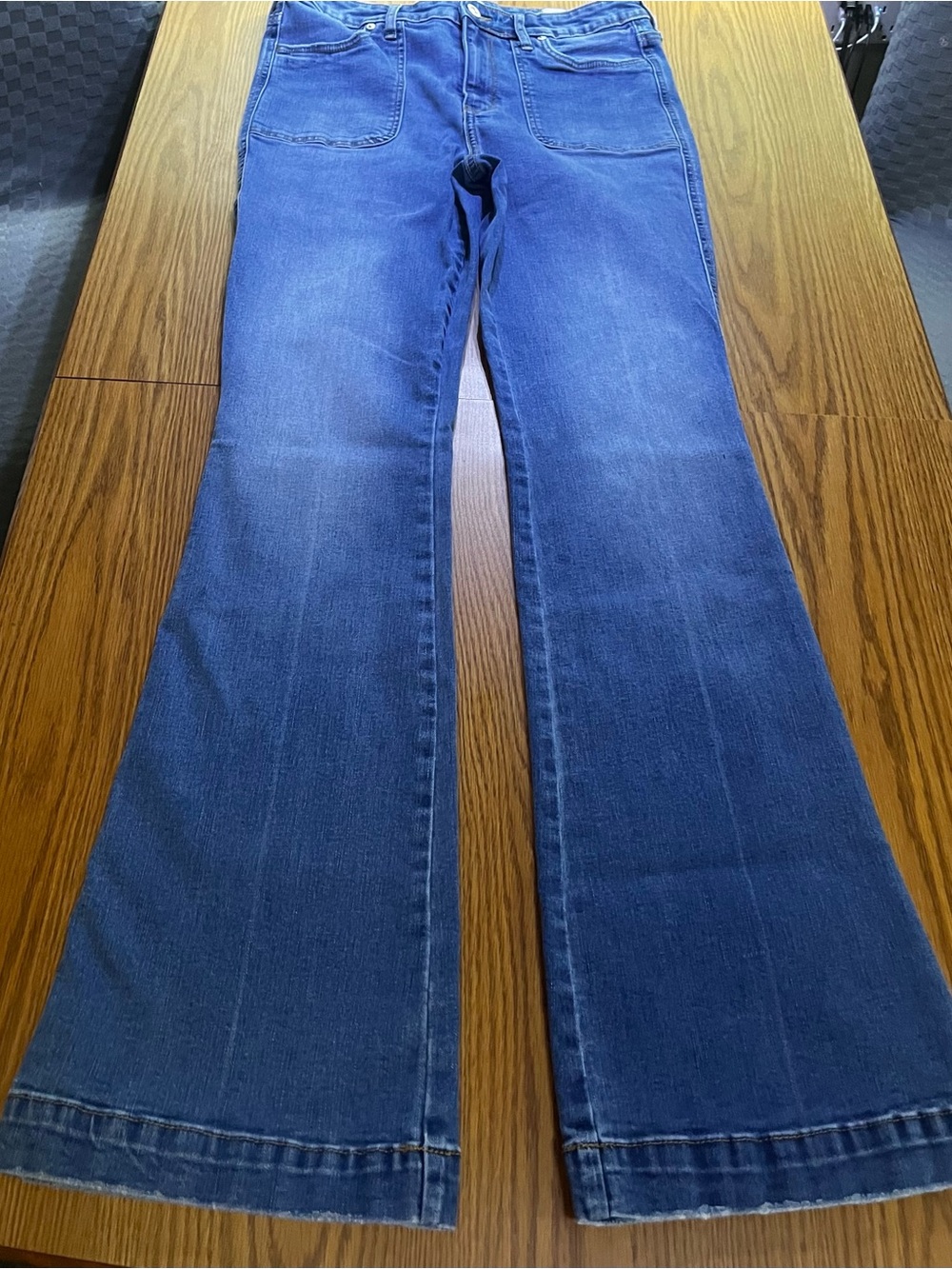 Wonderly Women's Blue High-Rise Flare Jeans - Wide Leg Denim Size 8R